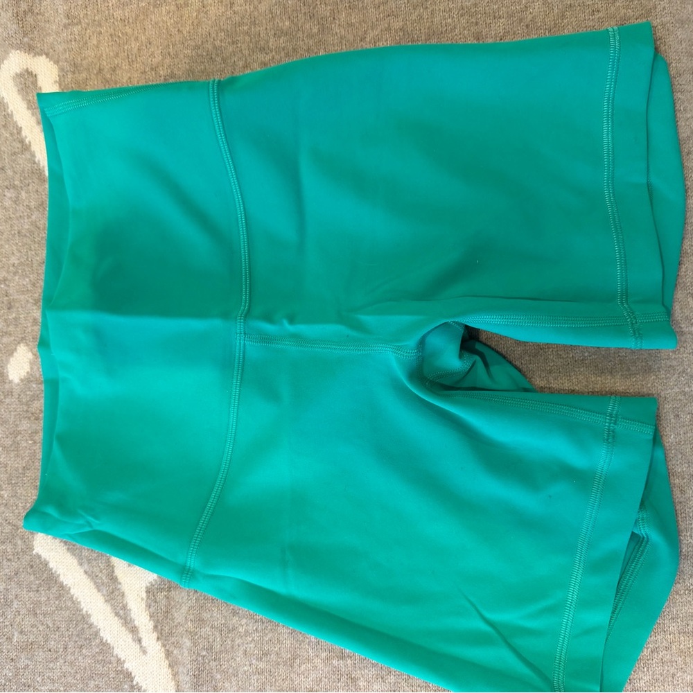 Women's Lulu Green Biker Shorts